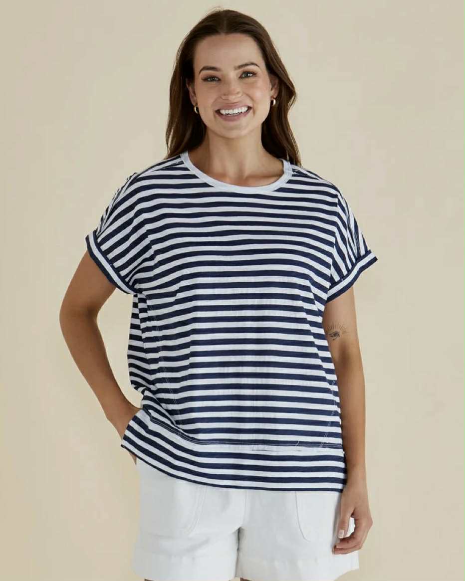 Shirley T- Shirt - Navy stripe