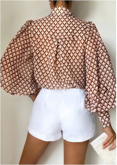Fleetwood Blouse - Brown and Cream