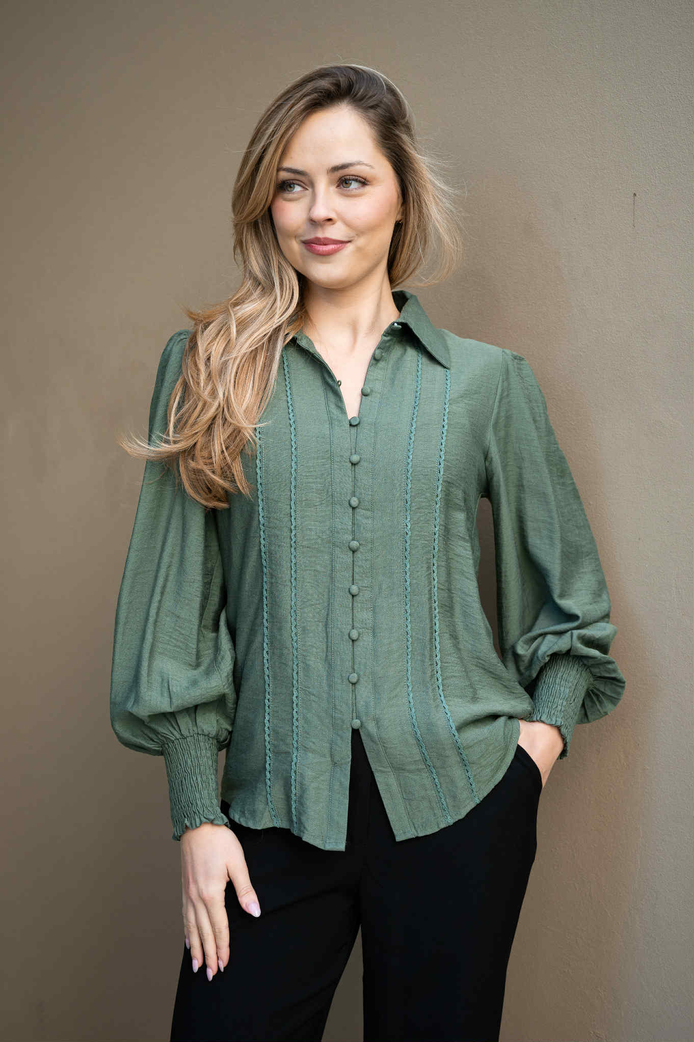 Natasha Sage Green Shirt