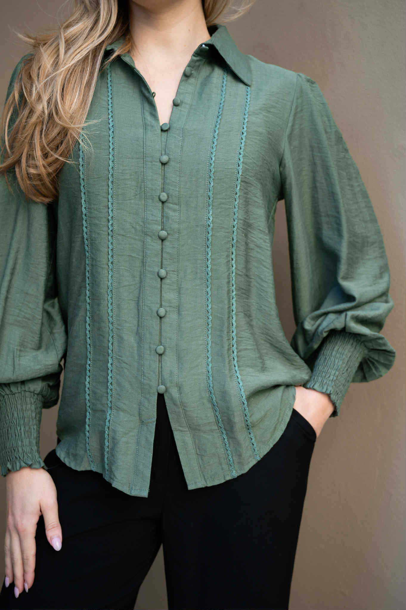 Natasha Sage Green Shirt