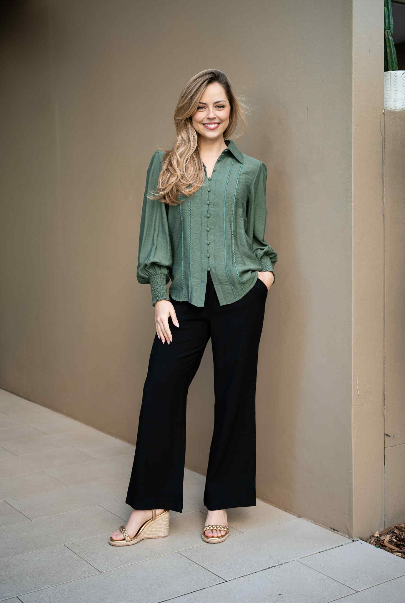Natasha Sage Green Shirt