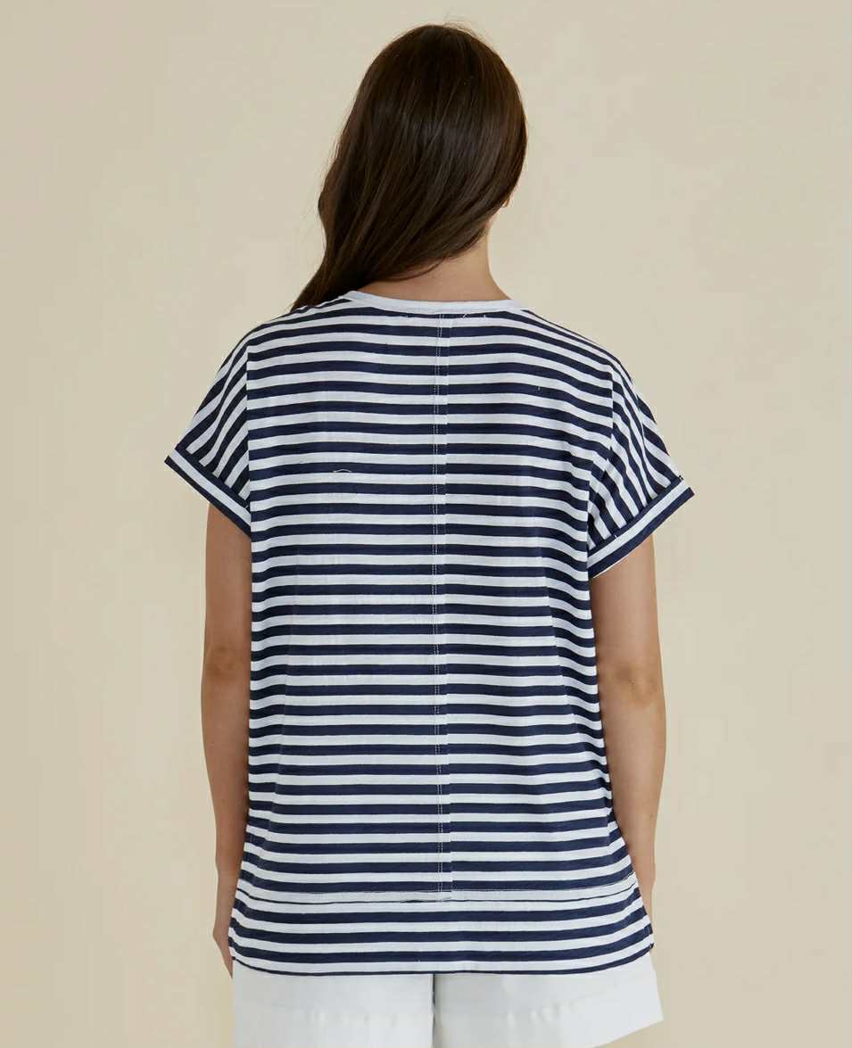 Shirley T- Shirt - Navy stripe