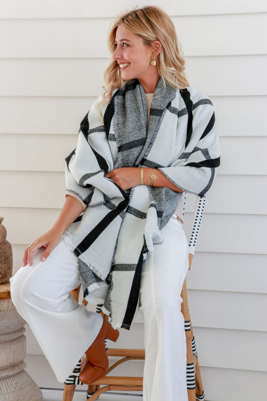Robyn Scarf - Black/White/Grey