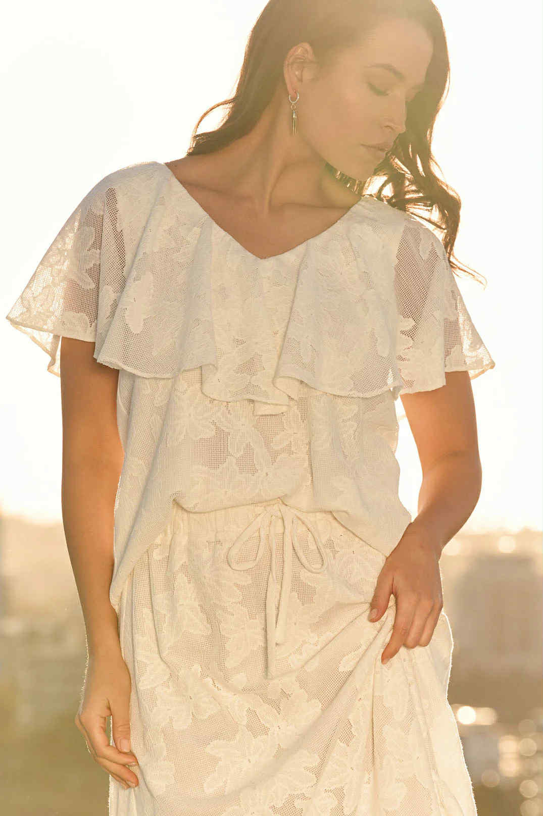 Mirra Frill Lace Top