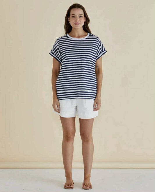 Shirley T- Shirt - Navy stripe