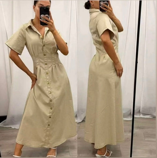 Madeline Dress-Beige