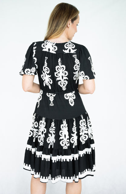 Blooms Dress Black