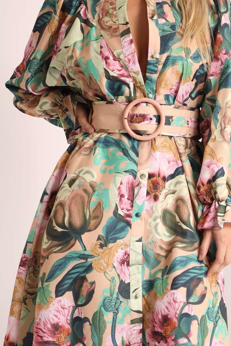 Azure Floral Maxi Nude "Coming Soon"