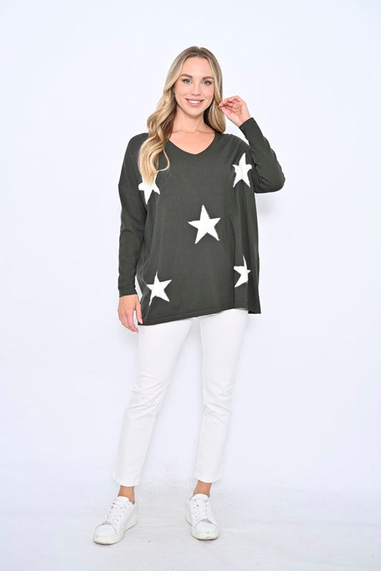Stella Star Knit - Khaki Green