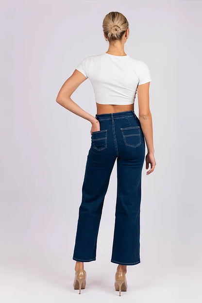 Madeline Wide Leg Jean - Dark