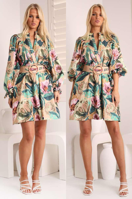 Zahara Floral Midi Nude "Coming Soon"