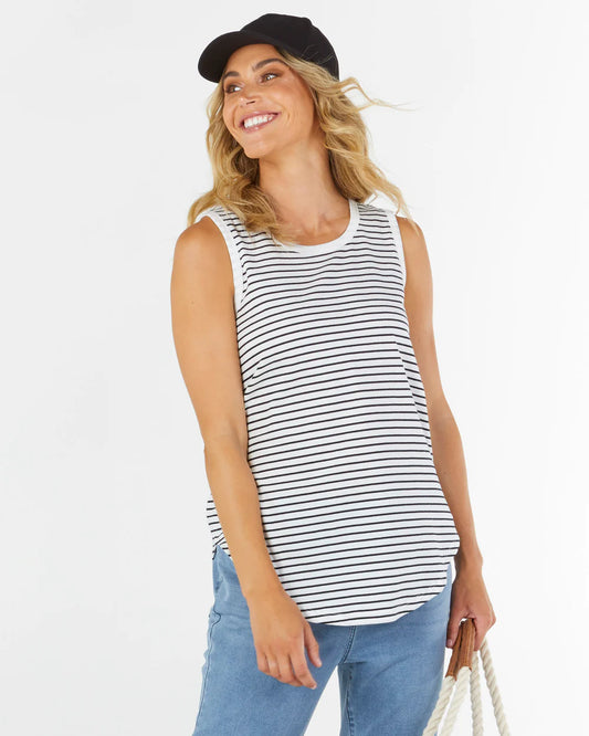 Keira Tank - Jet Black Stripe
