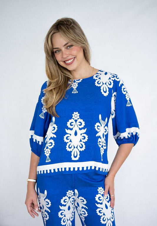 Zahara Top - Cobalt blue