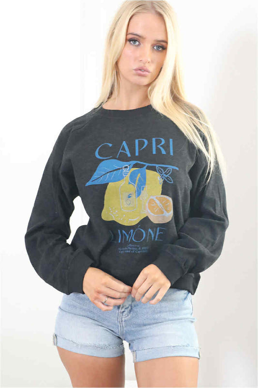 Lemon Lover Sweat Black
